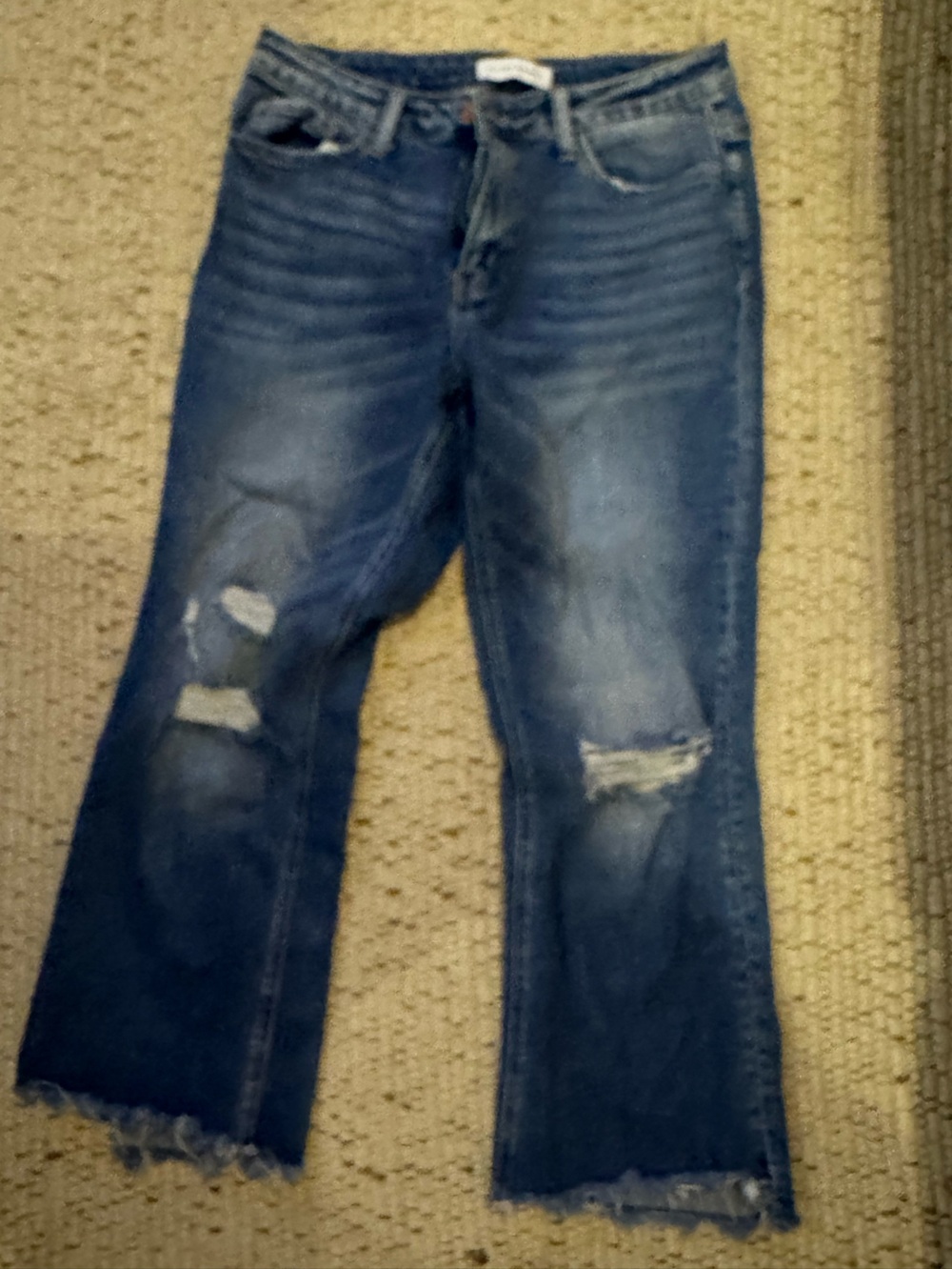 Distressed Dark Blue Skinny Jeans
